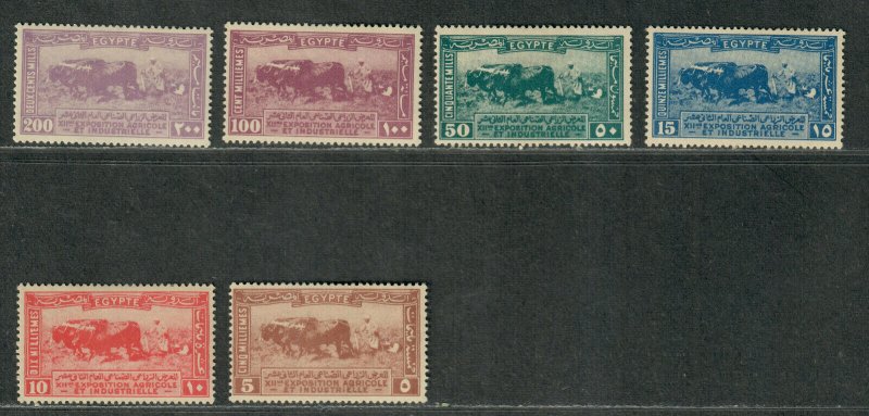 Egypt Sc#108-113 M/LH/VF, Cv. $77.35