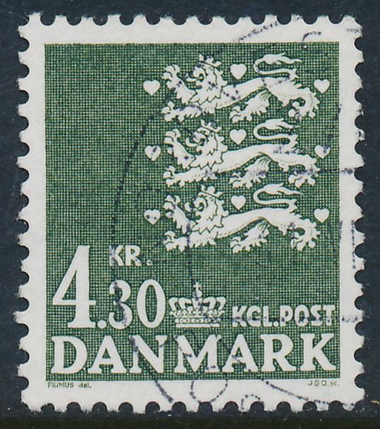 Denmark Scott 716 (AFA 793), 4.30kr Olive State Seal, VF U