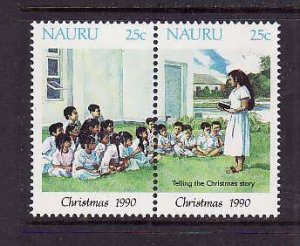 Nauru-Sc#371a-Unused NH set-Christmas-1990-