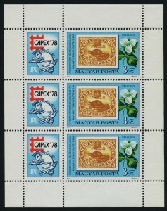 Hungary 2532 sheet MNH Stamp on Stamp, Flowers, CAPEX'78