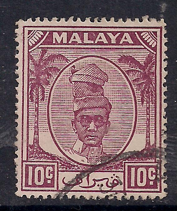 Malaya Perak 1950 - 56 10ct Purple Used SG 136. ( E883)