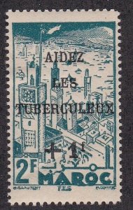 French Morocco # B26, TB Surcharged Stamp, Hinged.