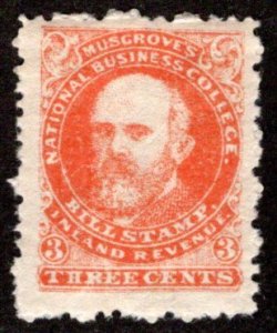 Musgrove's National Business College Bill Stamp, 3c, Pair, MNHOG, Canada