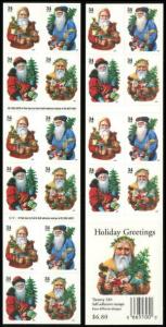 US Stamp #3540g MNH - Christmas Santas Pane of 20 w/ Large Date and Plate #S4444