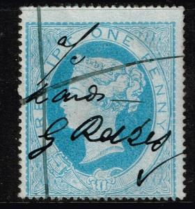 Great Britain SG# F4, Used, Light Blue.    Lot 06142015