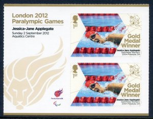 GB London 2012 Paralympics Jessica- Jane Applegate Gold 1st Class MNH SG3384a