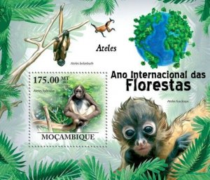 Mozambique 2011 MNH - Spider monkey (Fauna). Michel: 4467/Bl.431,  Scott: 2208