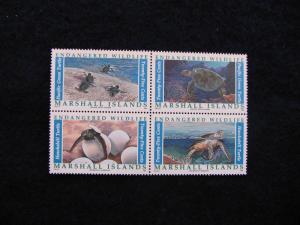 Marshall Is. – “Endangered Wildlife - Turtles”-Block of 4 - MNH