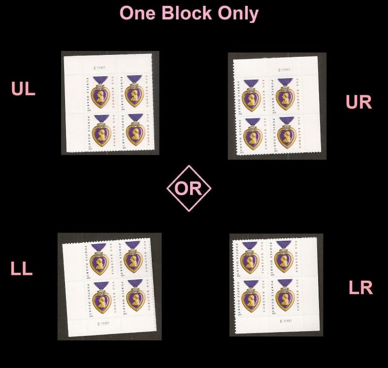 US 4704b Purple Heart Medal forever plate block C111111 MNH 2014