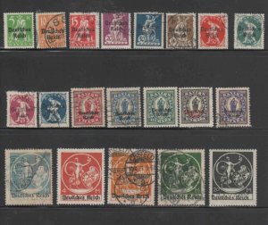 GERMAN STATE BAVARIA #256-275 1920 DEFINITIVES F-VF USED