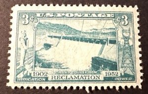 US # 1009 Grand Coulee Dam 3c 1952 Mint NH