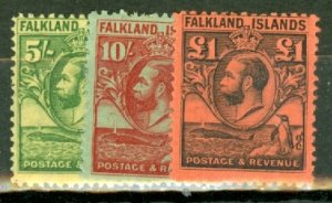 JA: Falkland Islands 54-64 mint CV $847.40; scan shows only a few