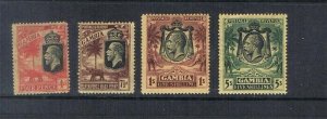 Gambia 1922 KGV SG 121-24 set(121 crease) MH