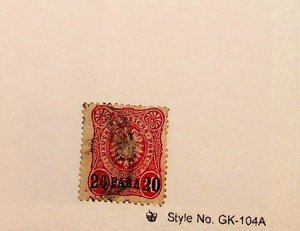 GERMAN OFFICES IN TURKEY Sc 2 USED OF 1884 - 20p ON 10pf - has thin - Sc$75-lot2