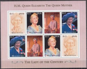 Maldive Islands 1995 Queen Elizabeth Mother Sheet MNH