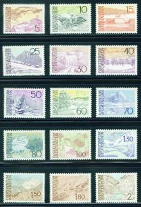 LIECHTENSTEIN Scott 513-27 MNH** 1972-3 set CV $9.90