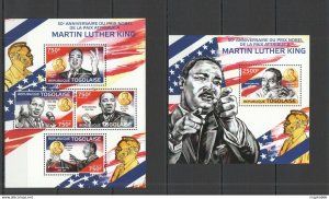 2014 Togo Famous People Nobel Peace Prize Martin Luther King Kb+Bl ** Tg484