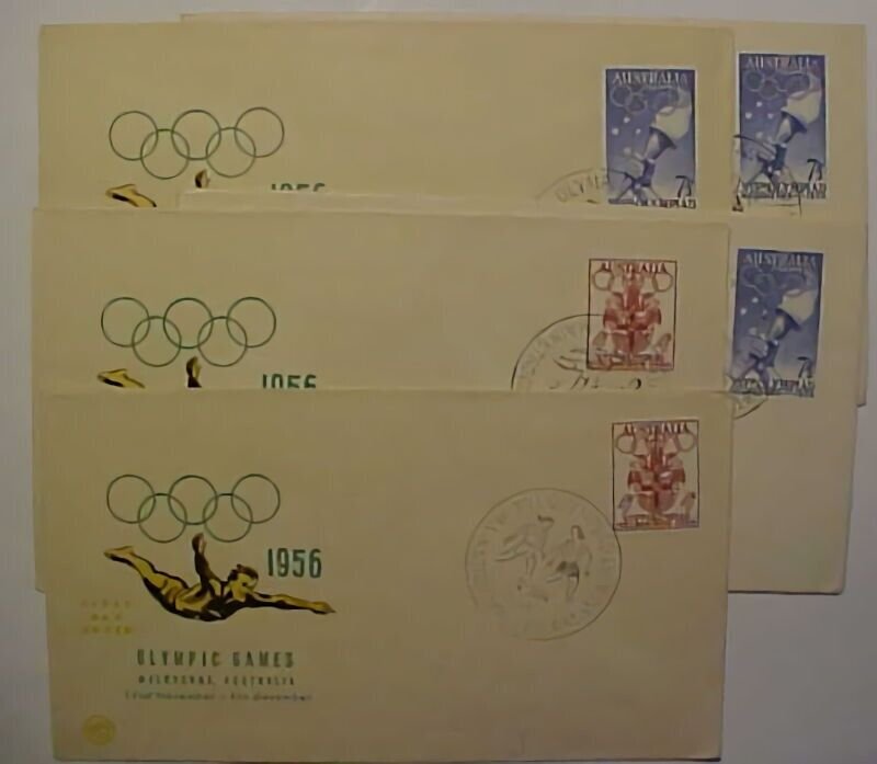 AUSTRALIA FDC OLYMPICS 1956 SET OF 4