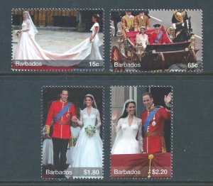 Barbados #1191-4 Royal Wedding