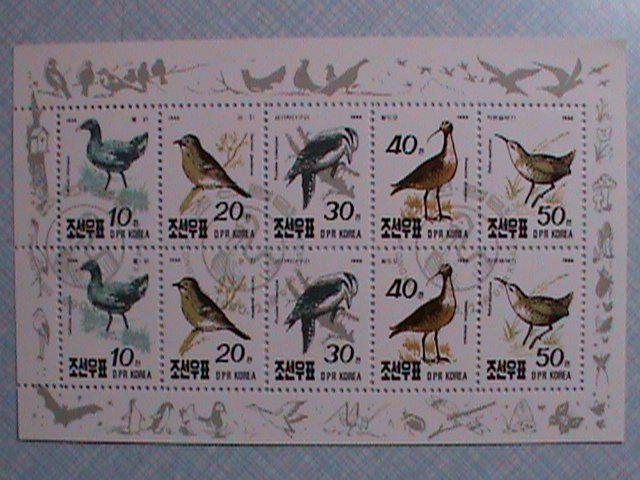 KOREA STAMP: 1990 LOVELY COLORFUL BIRDS MINI SHEET WITH FIRST DAY CANCEL