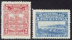 NEWFOUNDLAND 1910 GUY ISSUE 2C AND 5C PERF 12 X 14 OR 14 X 12