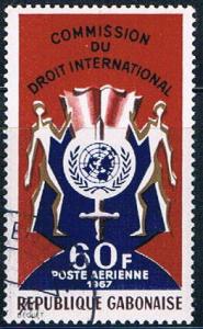 Gabon C60 Used UN emblem ll 1967 (G0272)