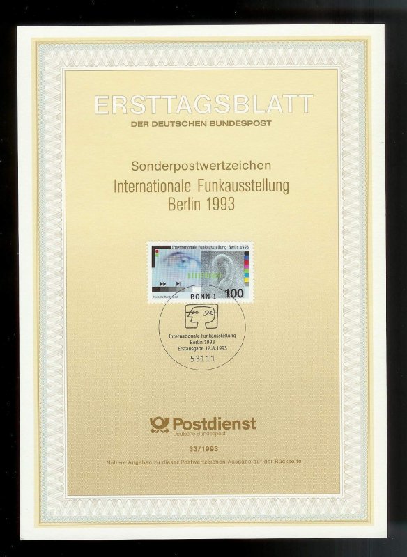 GERMANY (52) Ersttagsblatt FDC Presentation Cards