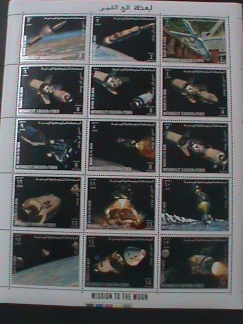 YEMEN-AIRMAIL- MISSION TO THE MOON LARGE  STAMPS MNH-SHEET-VERY FINE