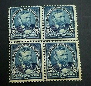 KAPPYSSTAMPS UNITED STATES #281 1893 5C GRANT BLOCK W/GUIDELINE MINT GS0960