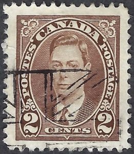 Canada #232 2¢ King George VI (1935). Brown. Fine centering. Used.