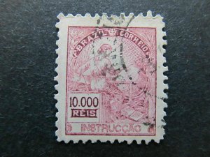 1934-36 A4P32F13 Brazil Coat of Arms in sheet 10000r used-