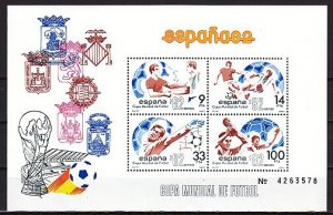 Spain, Scott cat. 2295. Soccer s/sheet. ^