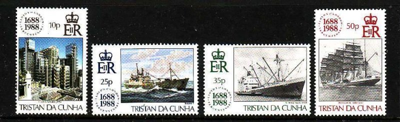 Tristan da Cunha-Sc#439-42- id4-Unused NH set-Lloyd's of London-Ships-1988-