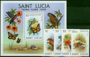 St Lucia 1981 Wildlife Set of 5 SG571-MS575 V.F MNH