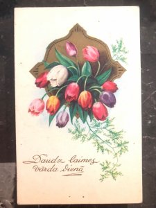 1942 Latvia Germany Happy Birthday Postcard Cover To Birznieki