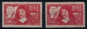 France 1937 SG574-575 Discours (Error + Correction) - MH/Used