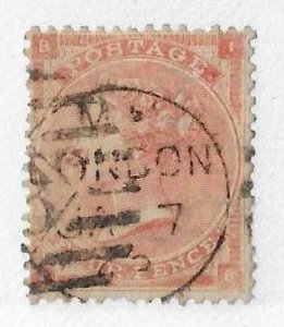 Great Britain Sc #34 4p vermilion used FVF