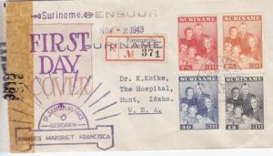 1943, Suriname, FDC to Japanese Internment Camp, See Remark (C2896)