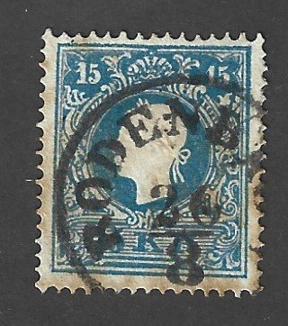 AUSTRIA Scott #11 Used 15kr Type II Franz Joseph stamp 2022 CV $2.00