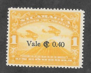 Nicaragua  Scott #C108 Mint NH 40c on 1C surcharged stamp 2017 CV $5.00+