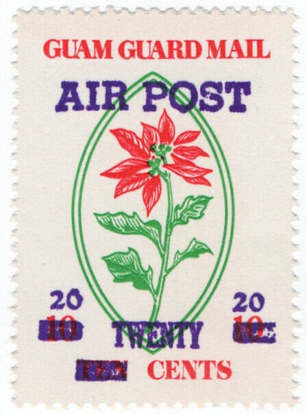 (I.B) Guam Local Post : Guam Guard Mail 20c on 10c OP (Air Post)