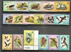 Kiribati 384-99 (17) Mint OG 1982-85 Birds