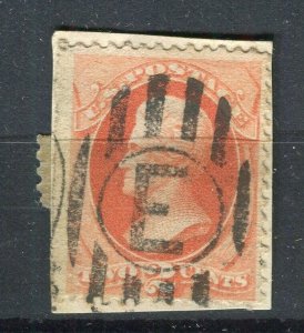 USA; 1870s early classic Jackson 2c. issue used Shade + Postmark, Letter E