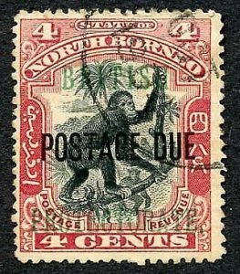 North Borneo SGD40b 4c Perf 14.5-15 Post Due used Cat 20 Pounds