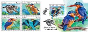 Z08 ANG18113ab Angola 2018 Kingfishers Vogel MNH ** Postfrisch Set