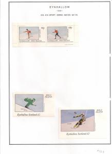 SCOTLAND - EYNHALLOW - 1981 - Skiing - Perf 2v, Souv, D/L Sheets - MLH