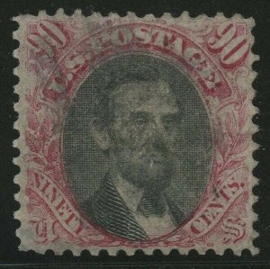 #122 90c 1869 F-VF USED WITH LIGHT CANCEL CV $2,100 HV8256