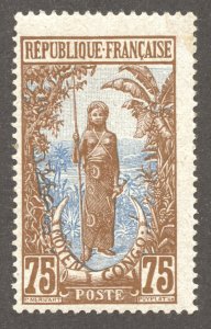 Middle Congo Scott 19 Unused HROG - 1907 75c Bakalois Woman - SCV $9.75