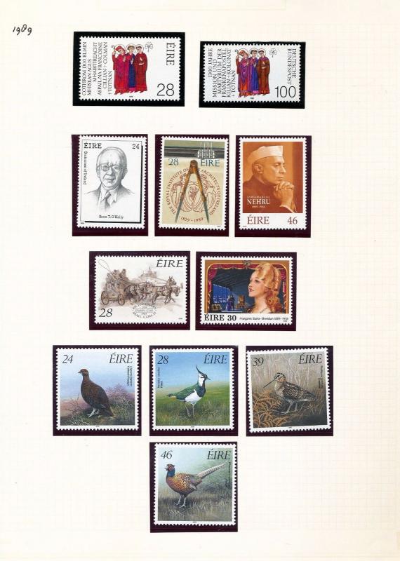 IRELAND 1988/91 Cars Flowers Dues Birds MNH (70+Stamps) Sam 840
