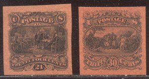 U.S. #120-121-Ex Essays - 1869 24c-30c Pictorials